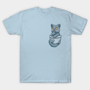 Pocket Cute British Shorthair Cat T-Shirt